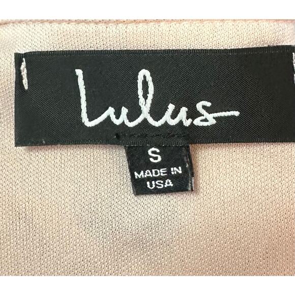 Lulus Fowler Blush Pink Floral Print Wrap Dress Size S Flutter Split Sleeve - Picture 12 of 13